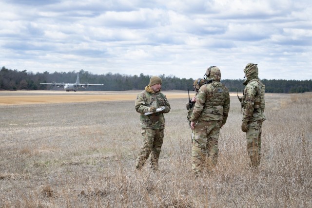 Students and staff with the Air Force’s Air Mobility Liaison Officer (AMLO) Qualification Course complete training April 15, 2025 at Young Air Assault Strip on South Post at Fort McCoy, Wis. Lt. Col. Andrew Baker, course director with the 435th...