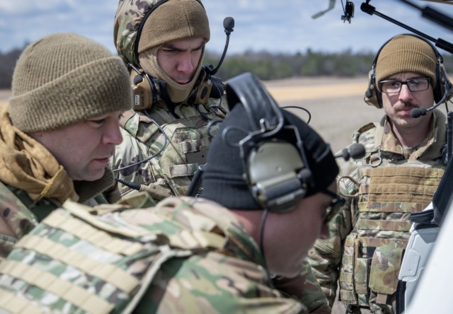 Students and staff with the Air Force’s Air Mobility Liaison Officer (AMLO) Qualification Course complete training April 15, 2025 at Young Air Assault Strip on South Post at Fort McCoy, Wis. Lt. Col. Andrew Baker, course director with the 435th...