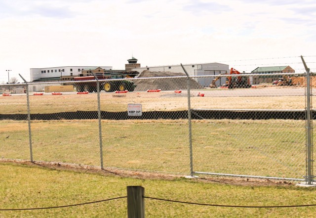 Contractors work on a project April 16, 2025, at the Sparta-Fort McCoy Airport at Fort McCoy, Wis. The work is part of ongoing planned improvements at the airport to better support training and aircraft. (U.S. Army Photo by Scott T. Sturkol,...