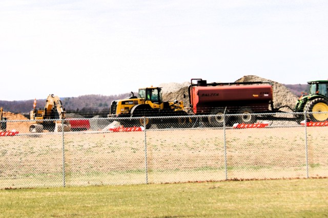 Contractors work on a project April 16, 2025, at the Sparta-Fort McCoy Airport at Fort McCoy, Wis. The work is part of ongoing planned improvements at the airport to better support training and aircraft. (U.S. Army Photo by Scott T. Sturkol,...