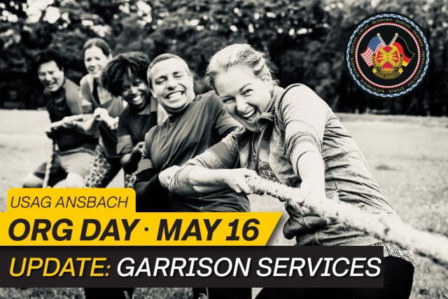 Employees at USAG Ansbach hold a Garrison Organization Day on Friday, May 16. All Garrison Soldiers, civilians, and Local National employees are invited to take part.