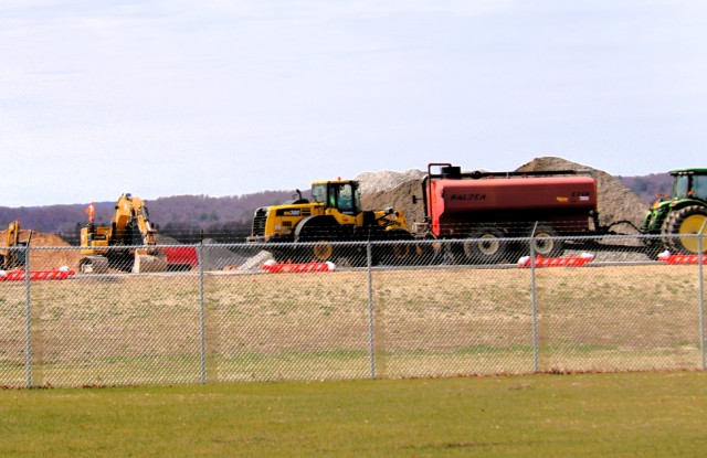 Contractors work on a project April 16, 2025, at the Sparta-Fort McCoy Airport at Fort McCoy, Wis. The work is part of ongoing planned improvements at the airport to better support training and aircraft. (U.S. Army Photo by Scott T. Sturkol,...