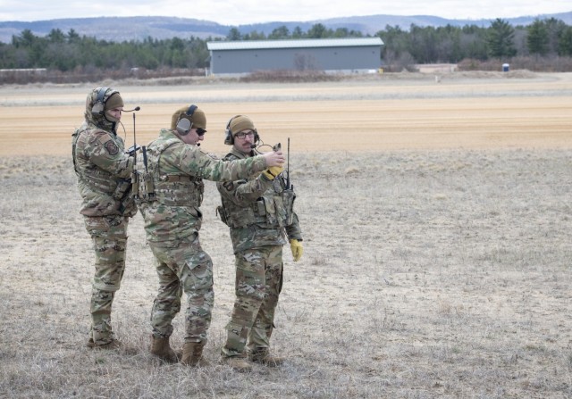 Students and staff with the Air Force’s Air Mobility Liaison Officer (AMLO) Qualification Course complete training April 15, 2025 at Young Air Assault Strip on South Post at Fort McCoy, Wis. Lt. Col. Andrew Baker, course director with the 435th...