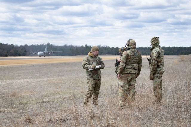Students and staff with the Air Force’s Air Mobility Liaison Officer (AMLO) Qualification Course complete training April 15, 2025 at Young Air Assault Strip on South Post at Fort McCoy, Wis. Lt. Col. Andrew Baker, course director with the 435th...