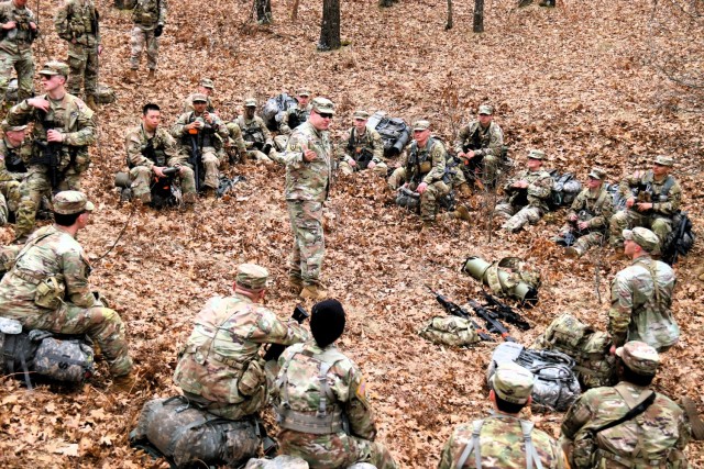 Army ROTC cadets complete field training April 11, 2025, at Fort McCoy, Wis. They are among more than 70 other cadets from seven universities completing field training. ROTC training leaders said the training was a combined field training...