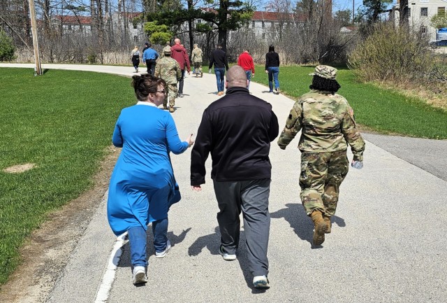 Fort McCoy personnel participate in the Denim Day 2-mile Walk on April 30, 2025, held at the Fort McCoy, Wis., Physical Fitness Training Site where there’s a ½-mile track. More than two dozen people participated in the walk. Denim Day is...