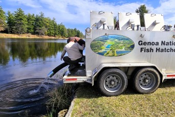 U.S. Fish and Wildlife Service completes 2025 stocking of more than 15,000 rainbow trout in Fort McCoy’s waterways