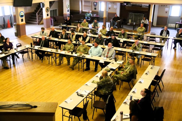 Fort McCoy team members participate in the first session of the Installation Real Property Planning Board on April 9, 2025, at Fort McCoy, Wis. The board meeting has several purposes, according to the Fort McCoy Directorate of Public Works. These...