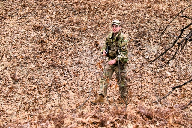 Army ROTC cadets complete field training April 11, 2025, at Fort McCoy, Wis. They are among more than 70 other cadets from seven universities completing field training. ROTC training leaders said the training was a combined field training...