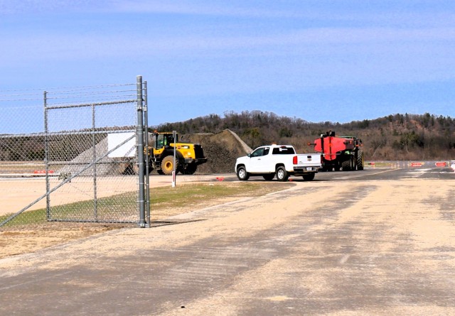 Contractors work on a project April 16, 2025, at the Sparta-Fort McCoy Airport at Fort McCoy, Wis. The work is part of ongoing planned improvements at the airport to better support training and aircraft. (U.S. Army Photo by Scott T. Sturkol,...
