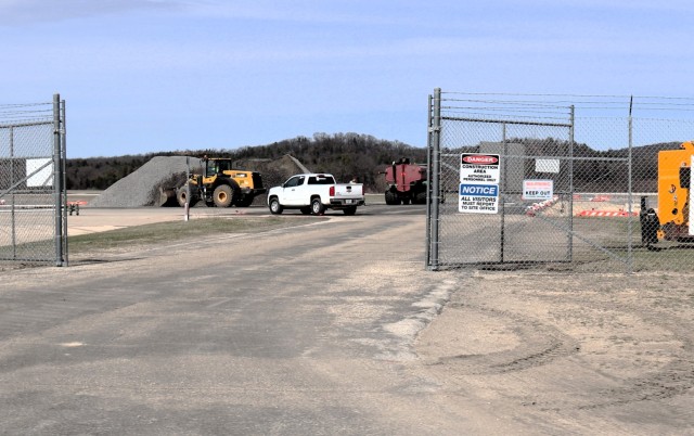 Contractors work on a project April 16, 2025, at the Sparta-Fort McCoy Airport at Fort McCoy, Wis. The work is part of ongoing planned improvements at the airport to better support training and aircraft. (U.S. Army Photo by Scott T. Sturkol,...