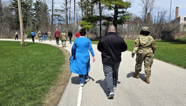 Fort McCoy personnel participate in the Denim Day 2-mile Walk on April 30, 2025, held at the Fort McCoy, Wis., Physical Fitness Training Site where there’s a ½-mile track. More than two dozen people participated in the walk. Denim Day is...