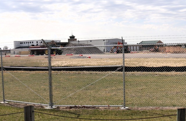 Contractors work on a project April 16, 2025, at the Sparta-Fort McCoy Airport at Fort McCoy, Wis. The work is part of ongoing planned improvements at the airport to better support training and aircraft. (U.S. Army Photo by Scott T. Sturkol,...
