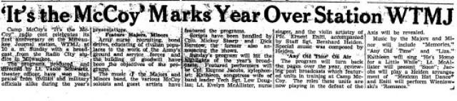 This is a news clipping from the April 14, 1945, edition of The Real McCoy newspaper at Fort McCoy, Wis. During that time, the installation was busy preparing service members for fighting in World War II. (U.S. Army Historical Photo)