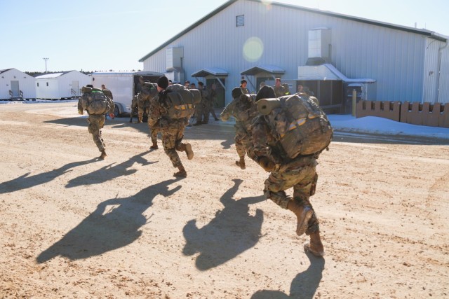 ROTC cadets compete in the Northern Warfare Challenge on Feb. 21, 2025, at Fort McCoy, Wis. ROTC teams with U.S. Army Cadet Command came from all around the United States as they battled through a wide variety of challenges and long ruck marching...