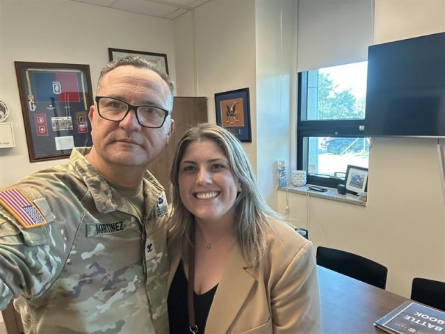 Rachel Napolitan, Chief of Public Affairs, the U.S. Army Corps of Engineers – Far East District, with Col. Juan Martinez, Director of Public Affairs for Eighth Army.