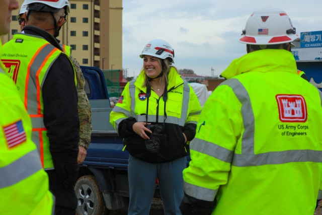 Rachel Napolitan, Chief of Public Affairs, the U.S. Army Corps of Engineers – Far East District, at a project site.