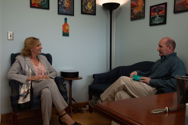 Karen Raines, spouse of Senior Enlisted Advisor John Raines, the senior enlisted advisor to the chief of the National Guard Bureau, meets with family‑readiness volunteers at Joint Force Headquarters ‑ Maine, April 30, 2025....