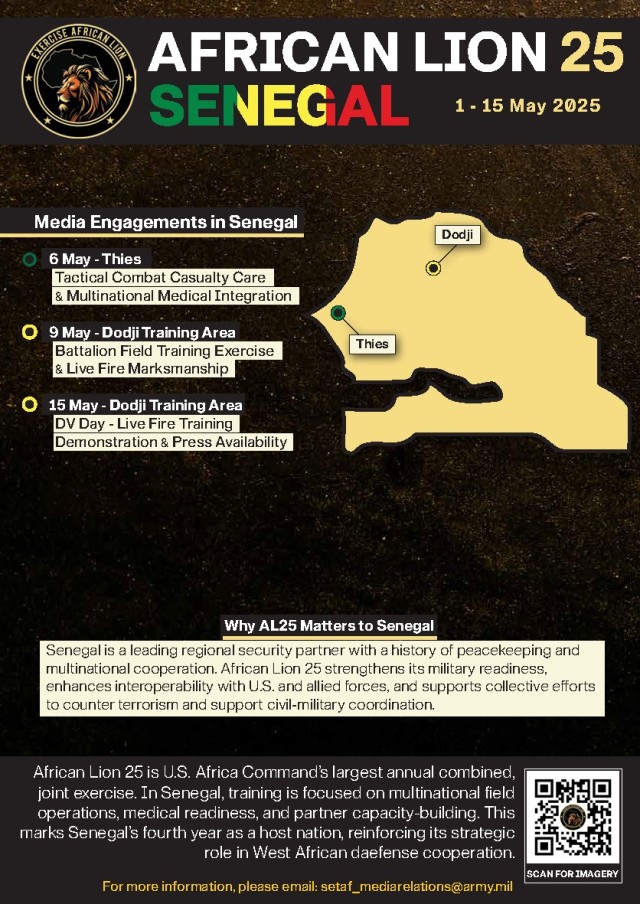 African Lion 2025 Senegal Press Kit Infographic
