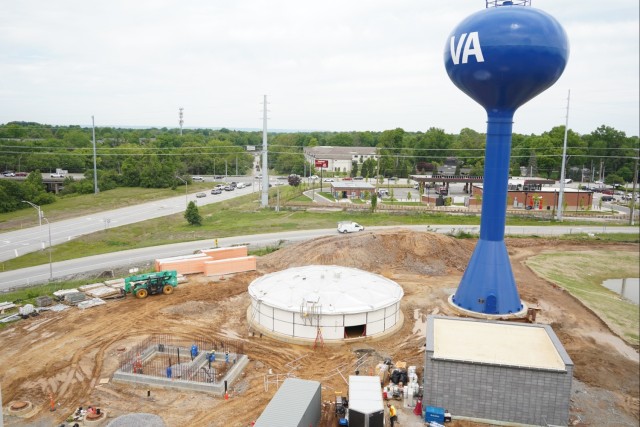 Construction work continues on the site of the Louisville VA Medical Center May 7, 2025
