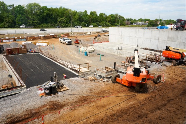 Construction work continues on the site of the Louisville VA Medical Center May 7, 2025