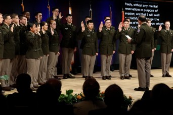 Stalwart Battalion Cadets take the Oath of Office
