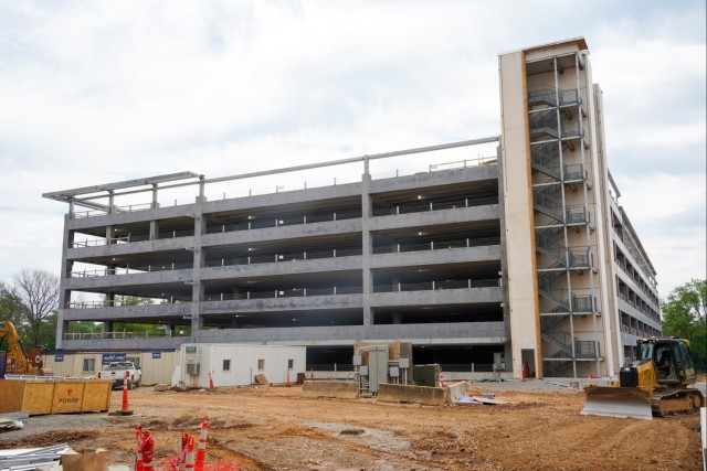 Construction work continues on the site of the Louisville VA Medical Center May 7, 2025