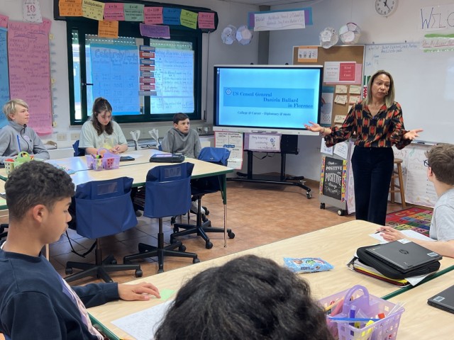 U.S. Consul General Daniela Ballard Inspires LEMS Students with Career Journey