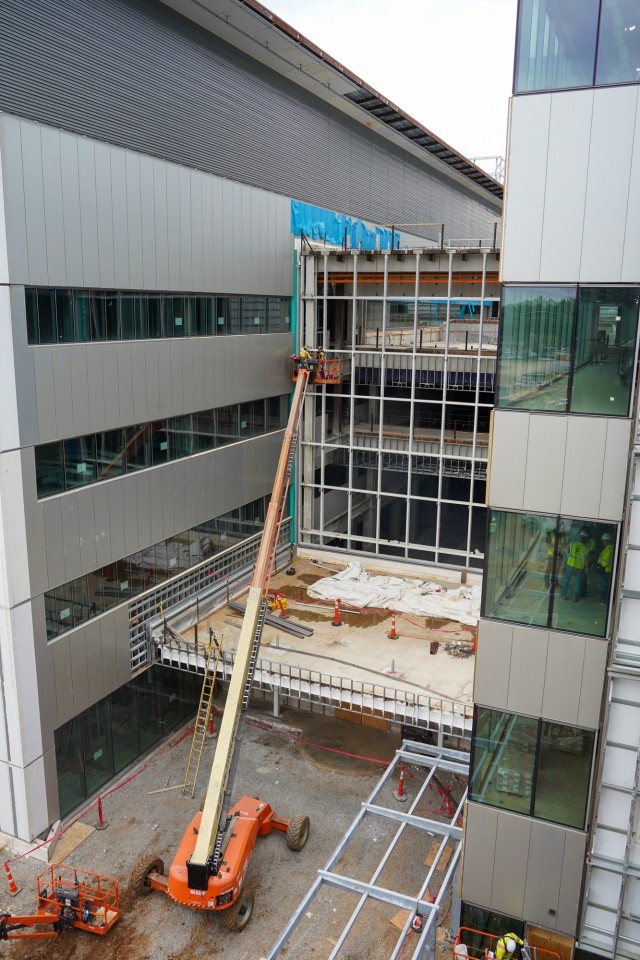 Construction work continues on the site of the Louisville VA Medical Center May 7, 2025