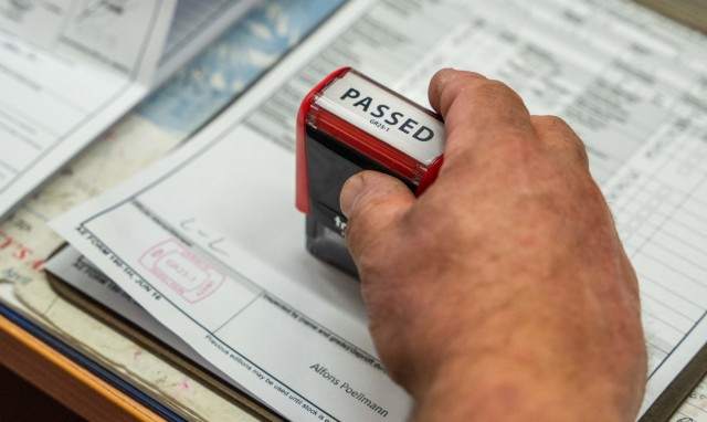 All shipped vehicles and used vehicles purchased in Germany must pass a mechanical safety inspection before they can be registered and an inspection must also be completed not more than 75 days before registration renewal.