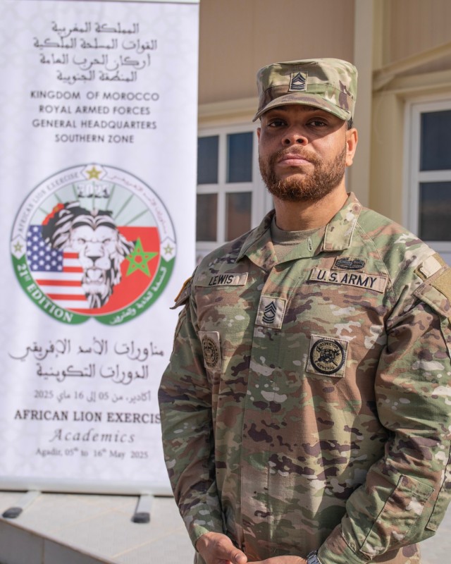 Embrace the process: Master Sgt. Preston Lewis poses for a photo at African Lion 2025 in Morocco