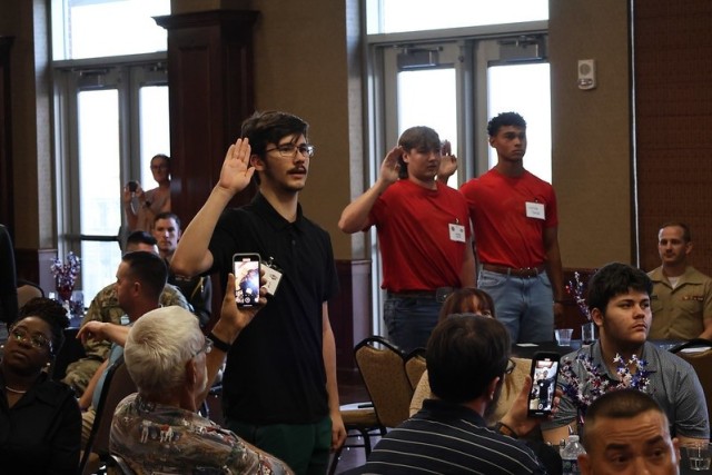 Lawton high school seniors enlist in the Armed Forces