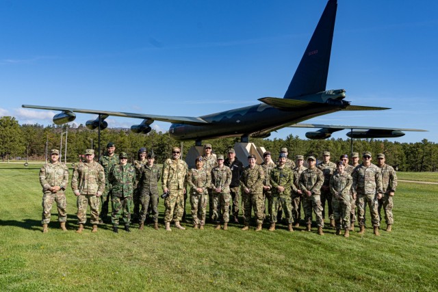 NATO Medical Evaluation (MEDEVAL) students post for a group photo at the U.S. Air Force Academy, May 8, 2025.