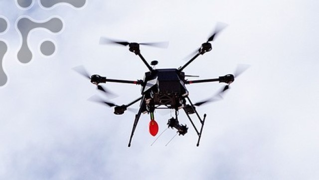 A drop-glide munitions drone deploys munitions during experimentation at Project Convergence Capstone 4 at Fort Irwin, California, March 18, 2024. The drop-glide munitions drone employs interchangeable anti-personnel and anti-armor warheads to...