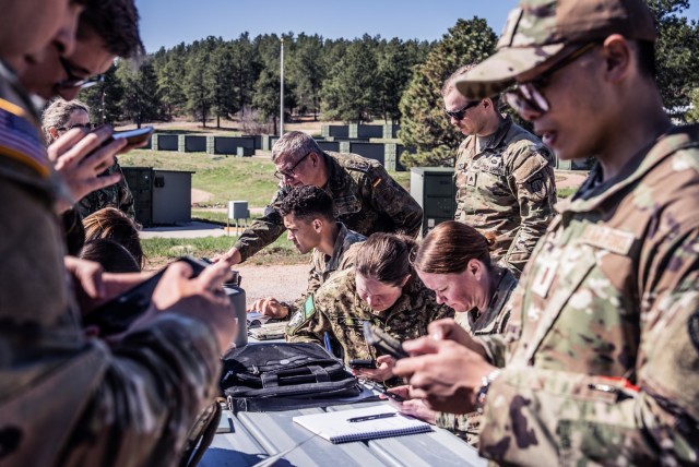 NATO Medical Evaluation (MEDEVAL) students participate in the Mountain Medic 2025 Exercise at the U.S. Air Force Academy, May 8, 2025.
