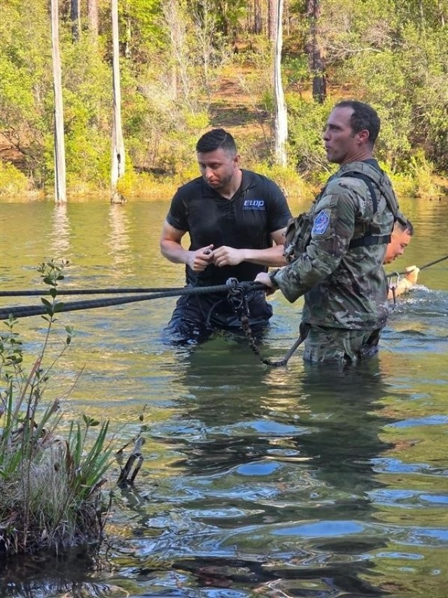 After the first orientation in Virginia in September of 2024, the cohort traveled to Oklahoma for a two-week bootcamp like experience as part of the Army’s Executive Leadership Development Program. Jorge Amaya is pictured training.