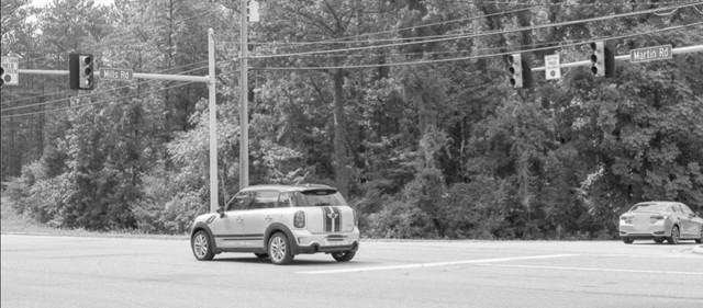 The intersection of Martin Road at Mills Road is one of 14 intersections analyzed on the installation to help develop a new transportation master plan.