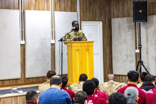 TF Nighthawk Chaplain leads Jumu'ah Mubarak
