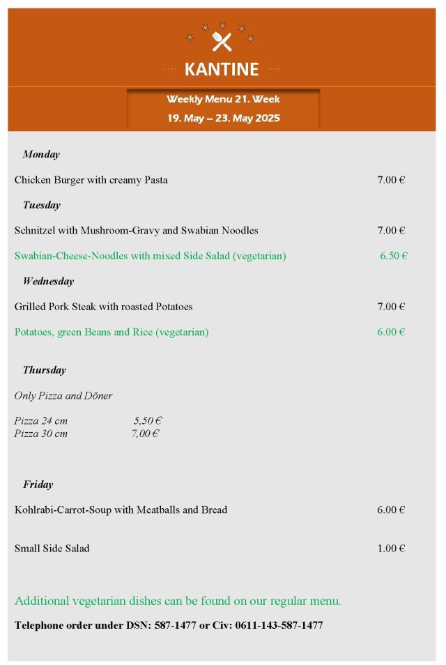 Kantine menu (ENG) - 19 May 25