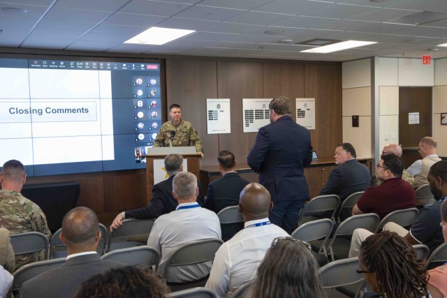 U.S. Army Security Assistance Command&#39;s Brig. Gen. Allen Pepper and Command Sgt. Maj. Stephen Burnley addressed the command&#39;s global workforce in-person virtually via MS Teams during a May 15 townhall from their Redstone Arsenal...