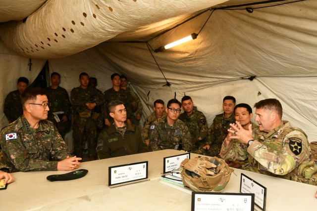MG Taylor, 2ID/RUCD CG Briefs GEN Park, Chief of Staff of the ROK Army and GEN Kang, Deputy Commander, South Korea/U.S. Combined Forces Command