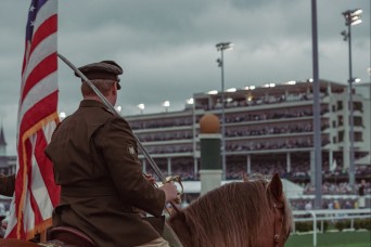 1st Infantry Division’s Commanding General’s Mounted Color Guard Makes History at The Kentucky Derby