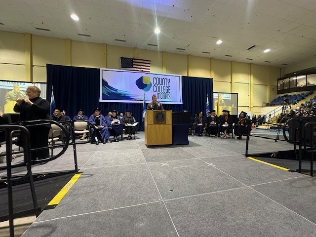 RANDOLPH, N.J. - Maj. Gen. John T. Reim, Picatinny Arsenal Commanding General and Joint Program Executive Officer Armaments and Ammunition, delivered the commencement speech at the County College of Morris 2025 graduation ceremony on May 22.