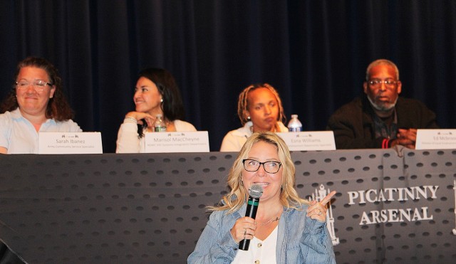 PICATINNY ARSENAL, N.J. - Amy Gopel, Picatinny Arsenal’s Alcohol and Substance Abuse Program Manager and Employee Assistance Program (EAP) Coordinator, speaks at the Picatinny Installation Community Alliance (PICA) Support Service Panel event on...
