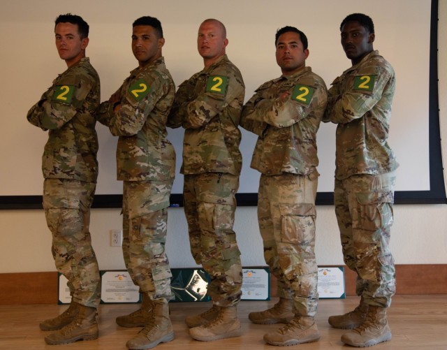 (From the left) Pvt. Conner Wilson, Spc. Justin Terrel, Sgt. 1st Class Bobby Poling, Sgt. Daniel Arocha and Pfc. Blake Morris