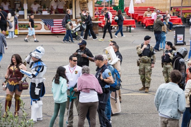 U.S. Army Garrison Rheinland-Pfalz’s Directorate of Emergency Services partnered with local German Polizei and U.S. Air Force Security Forces at the German-American Friendship Fest in Heidelberg May 17, to provide a unified security presence...
