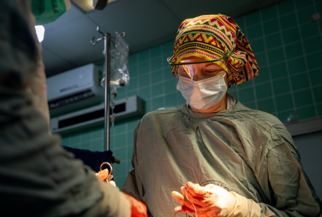 US, Ghana obstetricians perform a cesarean section during African Lion 2025