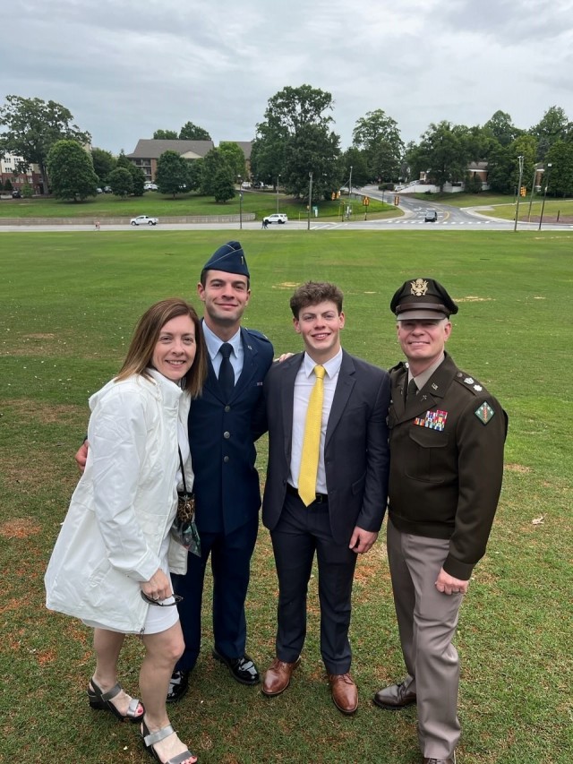 (From the left) Jennifer Clark, 2nd Lt. Easton Clark, Reagan Clark and Lt. Col. Benjamin P. Clark
