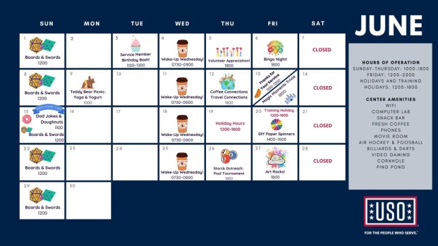 USO Ansbach calendar - June 2025