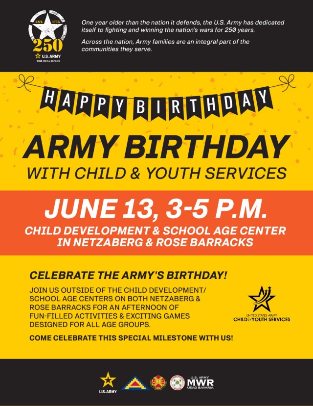 250th U.S. Army Birthday events in Bavaria